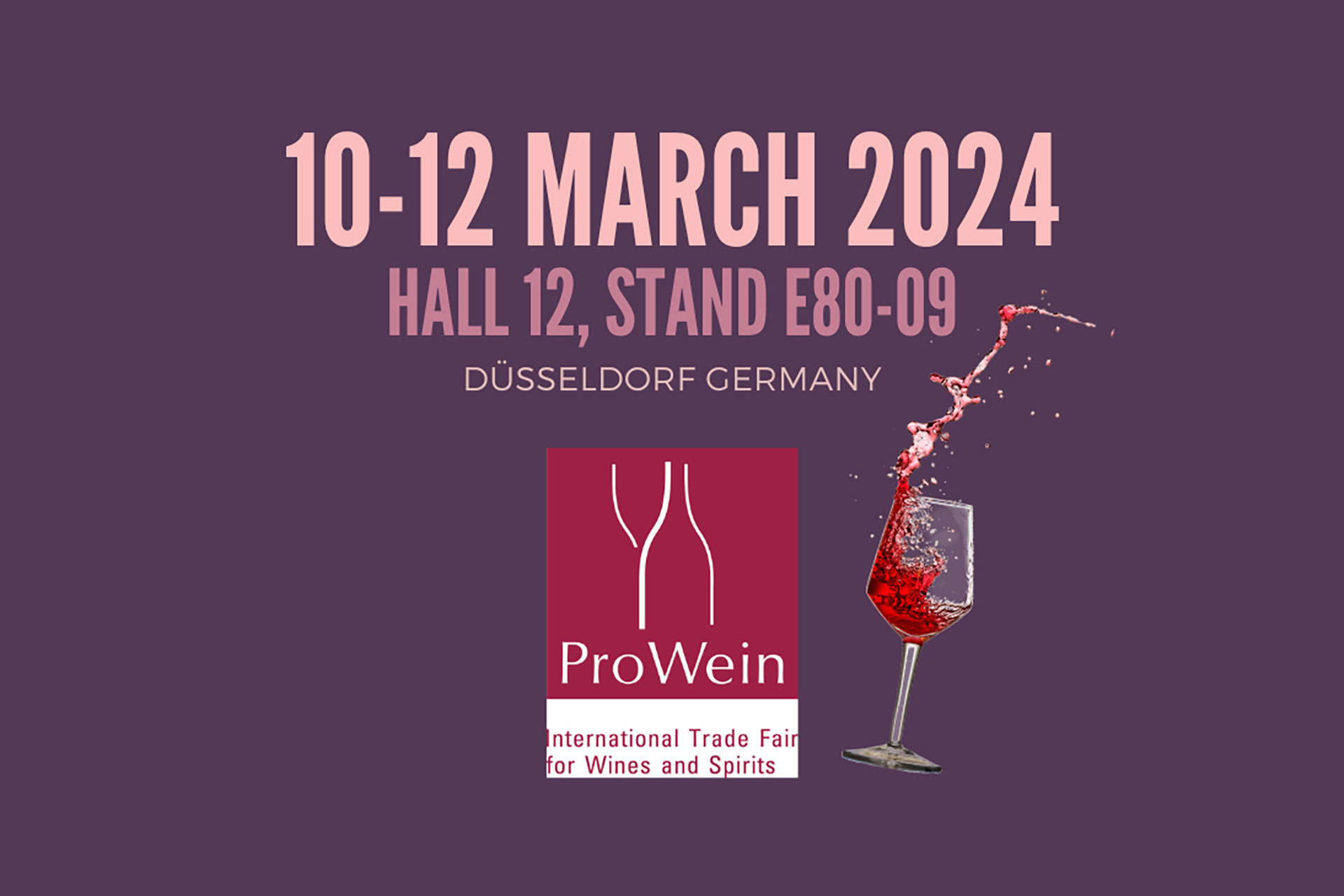 We participate in ProWein on March 10-12 Room 12 Stand E80-09